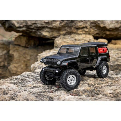 Axial SCX24 Jeep Gladiator RC Truck, Black, AXI00005V2T5 | 4 Wheel Drive, Rock Crawler, Brushed RTR, Ready-to-Run - color: Black