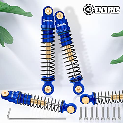 OGRC Shocks Absorber Aluminum Front & Rear Shock Damper RC Shocks for Axial SCX24 C10 JLU Deadbolt Gladiator Bronco Upgrade Parts (Blue) - color: Blue