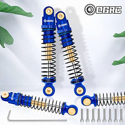 OGRC 42mm RC Shocks Absorber Threaded Double Barrel Shocks for AX24 SCX24 | Aluminum Adjustable Shock Damper, for SCX24 AX24 1/24 RC Crawler - color: Blue