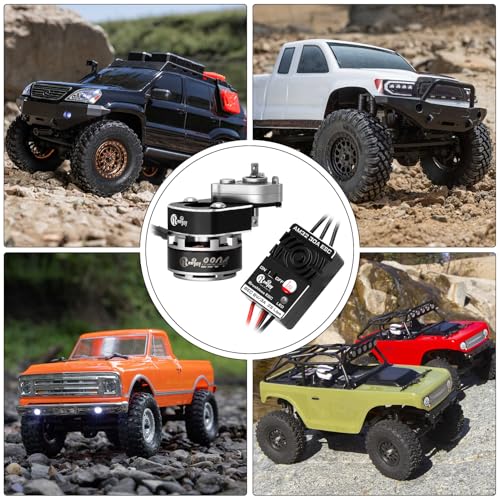 2204 2400KV Brushless Outrunner Motor with Transmission & 30A Brushless ESC Electric Speed Controller for Axial SCX24 1/24 Remote Control Car Crawler Truck (Titanium) - color: Titanium