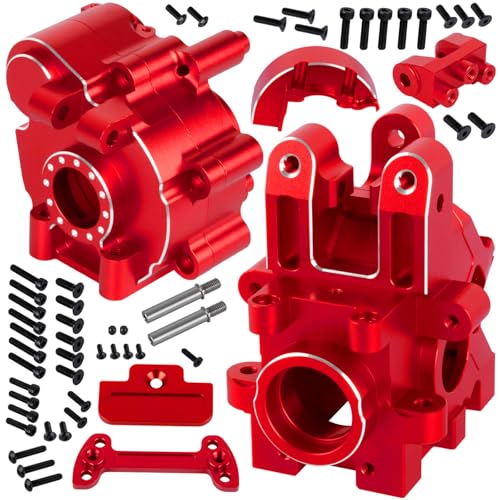 RC Center Gearbox & Front or Rear Transmission Case Upgrades Part for 1/5 Kraton 8S BLX Outcast 8S BLX,Aluminum Alloy Front or Rear Gearbox & Center Transmission Gearbox Hops Up,Red - color: Red - (Gearbox)