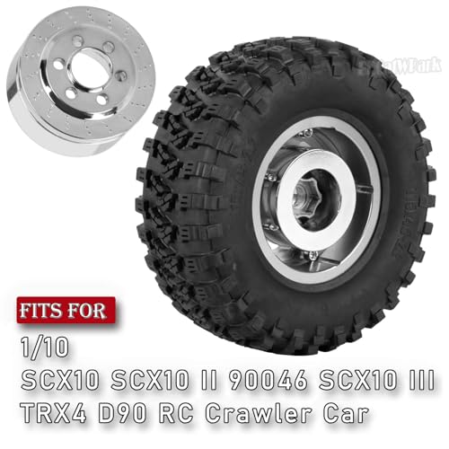 4Pcs 100g Stainless Steel Heavy Duty Wheel Weights Upgrades Part for 1/10 SCX10 SCX10 II 90046 SCX10 III TRX4 D90 RC Crawler Car 1.9 & 2.2 Beadlock Wheels Balance Weights