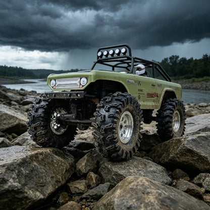 HOBBYSOUL MUDSTOMPER 72mm RC Crawler 1.3 Tires 4-Pack Fits TRX4M SCX24 | soft sticky tire for mud & rock off-road climbing,foam inserts,upgrade for 1/18 TRX4M High Trail & 1/24 micro crawlers