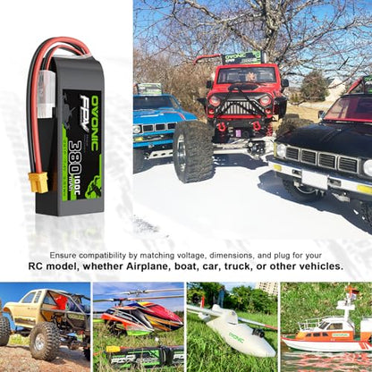 OVONIC 2S 380mAh Lipo Battery 7.4V 100C High Voltage Battery with XT30 Plug for RC Car Truck RC Vehicles Boat Drone RC Airplane Quadcopter Helicopter FPV Racing Hobby Models [4pcs]