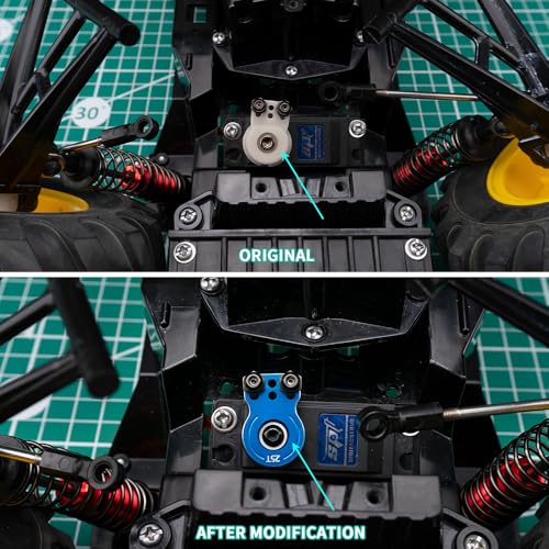 MORLORDY Adjustable 25T RC Servo Saver Aluminum Unloading Servo Arm for 1/12 Tamiya Lunch Box CW-01 Chassis Midnight Pumpkin RC Truck Upgrade Parts (Blue) - color: Blue