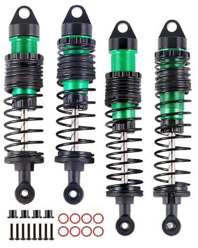 Full Aluminum Big Bore RC Shocks Absorber Damper Upgrades Part for 1/10 Slash/Stampede/Rustler/Bandit VXL 4X4 2WD,Front Rear Assembled Full Metal Shocks,4PCS Green - color: Green/4pcs