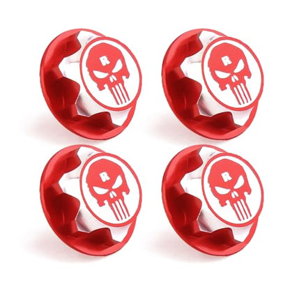 GoolRC 4PCS 17mm Wheel Nuts Dustproof Non-Slip Wheel Nuts Set Remote Control Car Metal Mount Nuts Replacement for Traxxas X-Maxx Summit 1/8 Buggy Truck Accessories - color: Red