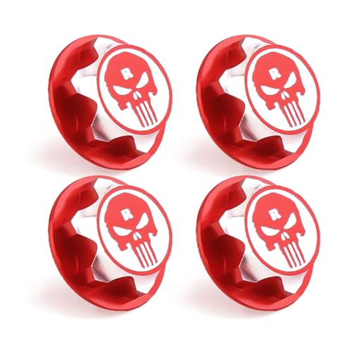 GoolRC 4PCS 17mm Wheel Nuts Dustproof Non-Slip Wheel Nuts Set Remote Control Car Metal Mount Nuts Replacement for Traxxas X-Maxx Summit 1/8 Buggy Truck Accessories - color: Red