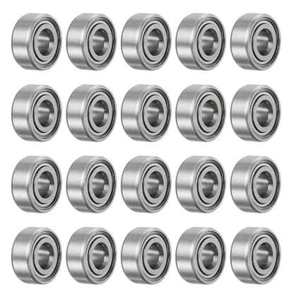 uxcell 20pcs MR104ZZ Deep Groove Ball Bearings 4x10x4mm Chrome Steel Miniature Bearing Double Shielded Precision Bearings, P6 (ABEC 3) - size: 4x10x4mm