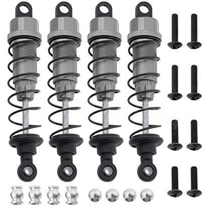 Replacement Part For 4pcs 1/10 Racing Desert Buggy 53625 80mm (eye To Eye) Aluminum Adjustable Shock Absorber RC Car Model Upgrade Parts - (Color: Titanium)