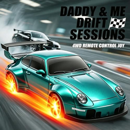 RC Drift Car, 1:24 Scale Remote Control Vehicle with LED Lights,Drifting Tires＆Two Batteries, Racing Sports Toy Idea Gift for Adults Boys Girls and Kids (Lake Blue) - color: Lake Blue