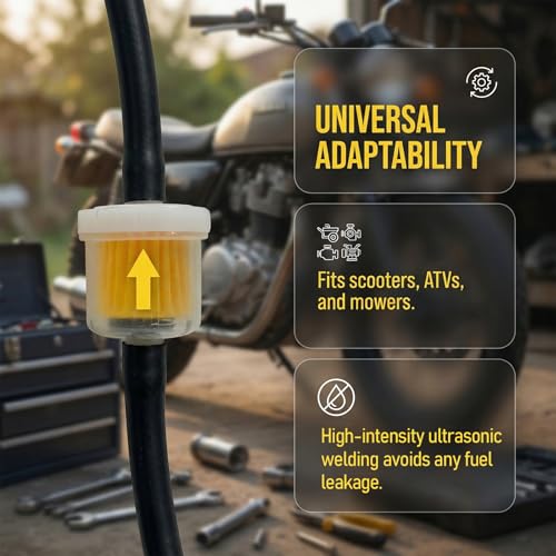 10 PCS 1/4 Inch Gas Inline Fuel Filter with Magnet, Universal Small Engine Fuel Filter Replacement, Compatible with Gasoline Generators, Motorcycles, Scooters, ATVs
