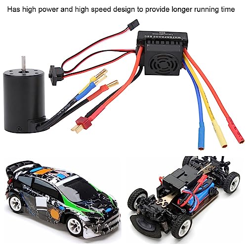 Drfeify 3650 3900KV Brushless Motor, 60A Sensorless Water Proof RC ESC Kit for 1/10 RC Truck