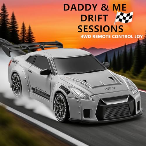 RC Drift Car, 1:24 Scale Remote Control Vehicle with LED Lights,Drifting Tires＆Two Batteries, Racing Sports Toy Idea Gift for Adults Boys Girls and Kids Galactic Silver - color: Galactic Silver