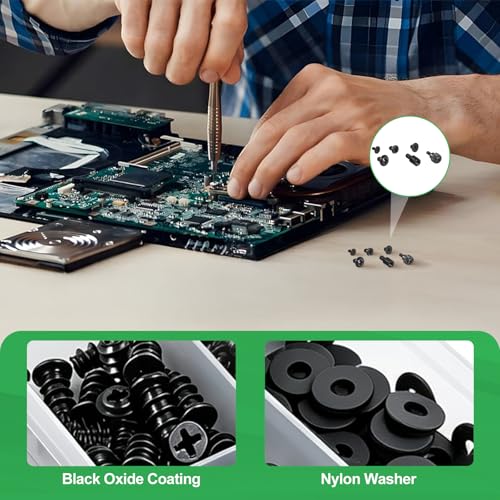 430Pcs Computer Screws Assortment Kit with Motherboard Standoffs & Screws, Computer Case Screws for SSD, Hard Drive, GPU, Fan & More PC Parts, Ideal for DIY PC Maintenance