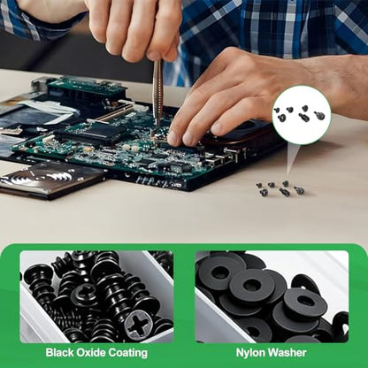 430Pcs Computer Screws Assortment Kit with Motherboard Standoffs & Screws, Computer Case Screws for SSD, Hard Drive, GPU, Fan & More PC Parts, Ideal for DIY PC Maintenance