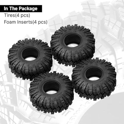 INJORA 1.9 S5 Kraken Claw Mud Terrain Tires for SCX10 1/10 RC Crawler Car