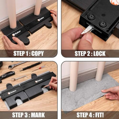 Saker Connection Profile Gauge,Contour Gauge Duplication,Precisely Copy Irregular Shape,Irregular Woodworking Tracing,Must Have Tool for DIY Handyman, Construction (5+10 INCH Connection) - style: Connectable Black（5+10inch）