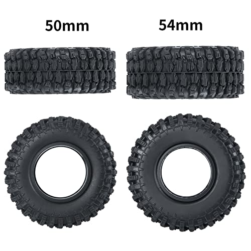 SWX 1.0 4Pcs Micro Rubber Tires for SCX24 1/24 RC Crawler Car 54mm | 1.0 Tires, Micro Rubber Tires, 54mm, SCX24, 1/24 Crawler, 4Pcs - size: 54mm