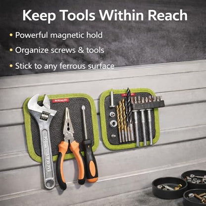 2-Pack Magnetic Tool Mat for Mechanics, Flexible Screw Holder | Flexible Magnetic Tool Tray for Holding Screws, Nuts And Wrenches, Non-Slip Magnetic Tool Pad for Garage, Auto Repair and DIY - size: 2PC: S