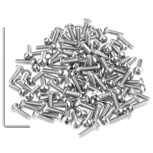 105 Pieces M2.5 x 8mm Button Head Socket Cap Screws, Thread Pitch 0.45mm, Sutemribor M2.5 Screws, 304 Stainless Steel, Fully Threaded, Silver - size: M2.5 x 8mm, style: Button Head