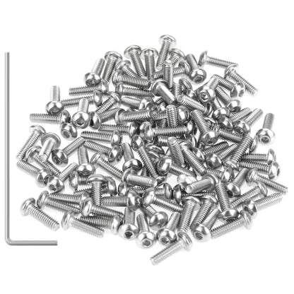 105 Pieces M2.5 x 8mm Button Head Socket Cap Screws, Thread Pitch 0.45mm, Sutemribor M2.5 Screws, 304 Stainless Steel, Fully Threaded, Silver - size: M2.5 x 8mm, style: Button Head