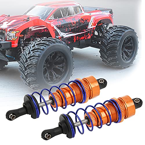 2pcs 92mm RC Oil Pressure Adjustable Front Shock Damper, 1/10 RC Car Shock Damper, Upgrade Buggy Truggy Suspension for ZD Racing HSP with Aluminum Alloy Body (Orange) - color: Orange