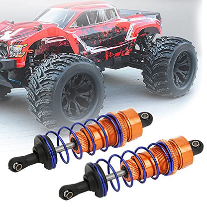 2pcs 92mm RC Oil Pressure Adjustable Front Shock Damper, 1/10 RC Car Shock Damper, Upgrade Buggy Truggy Suspension for ZD Racing HSP with Aluminum Alloy Body (Orange) - color: Orange