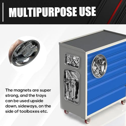 C&T 3-Piece Magnetic Tray Holder, Magnetic Parts Tray Set, Thickened Tray,Stainless Steel, Tool Trays for Screw, Bolts, Nuts, Washers, Pins and Other Small Metal Parts and Tools