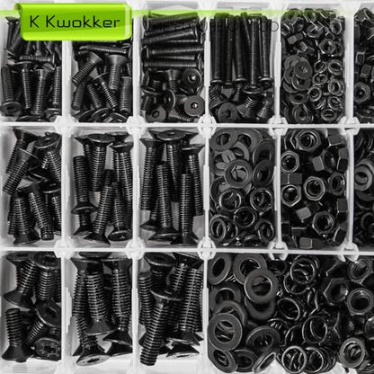 M3 M4 M5 M6 Nuts and Bolts Assortment Kit, Hex Socket Flat Head 24 Size 6-25mm Metric Bolt Assortment, Upgraded Zinc Plated Screw Set Machine Screws, Bolts and Nuts Kit w/Washers, 1485Pcs - size: F. M3 M4 M5 M6