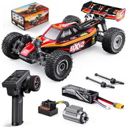 1/12 Brushless RC Cars for Adults,Remote Control Car for Fast | Max 42 MPH 4X4 High Speed Racing RC Buggy with 3S 2200 mAh Battery,Fast Off-Road RC Truck, Suitable as Giftfor Beginner-Red - color: Red