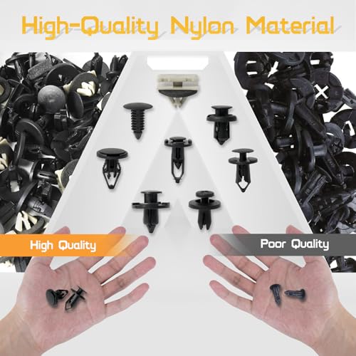 OTUAYAUTO 260Pcs Universal Plastic Fender Clips | Push Fender Fastener Rivet Clips with 8 Size Car Body Retainer Clips, Bumper Clips, Plastic Push Rivets Fit for Most Car - size: Universal (260 pieces)
