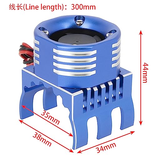 DKKY RC Motor Cooling Fan Heatsink 21000RPM 36mm for Traxxas TRX4 TRX6 Axial SCX10 540 550 1406 1410 1415 1412 Motor (Blue) - style: Blue