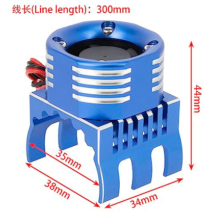 DKKY RC Motor Cooling Fan Heatsink 21000RPM 36mm for Traxxas TRX4 TRX6 Axial SCX10 540 550 1406 1410 1415 1412 Motor (Blue) - style: Blue