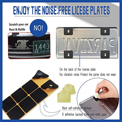 8PCS Anti Theft License Plate Screws Kit, Tamper Resistant Mounting Hardware, Stainless Steel License Car Plate Screws Set for Front Rear Tag Frame Holder