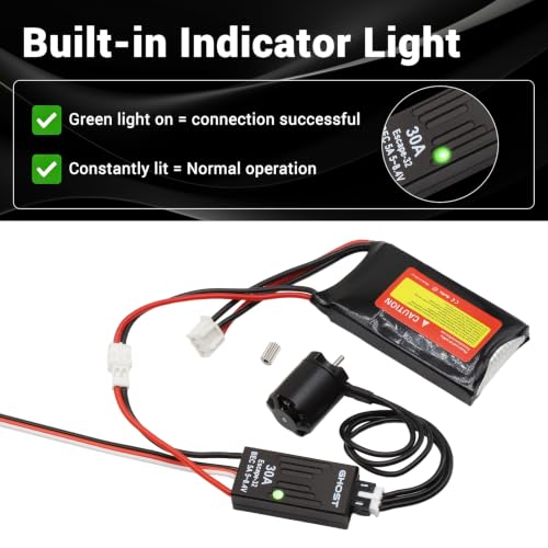 Ghost Brushless ESC 30A Electric Speed Controller with 5A BEC 5~8.4V for TRX4M 1/18 & SCX24 1/24 RC Crawlers Car with ESCape32 WiFi-Link Parameter Configuration Tool - color: 30A ESC