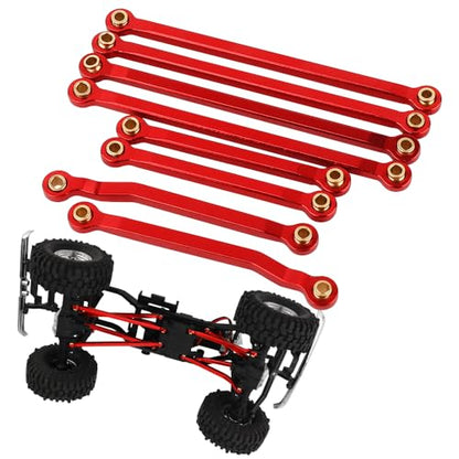 TRX4M Metal High Clearance Chassis Link Rods Linkage Set for TRX-4M K10 High Trail Pickup 1/18 RC Off-Road Crawler Original Stock Upgrade Parts (red) - color: Red
