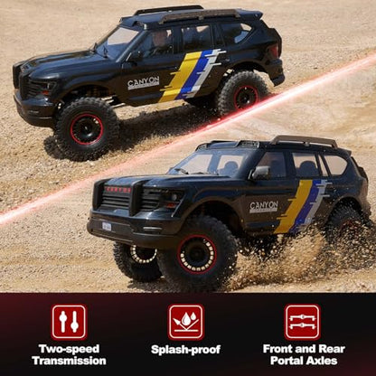 FMS 1/10 Canyon S RC Crawler, FCX10 RC Rock Crawler with Lighting, Hobby Grade Offroad RC Car for Adults, RS Need to Complete