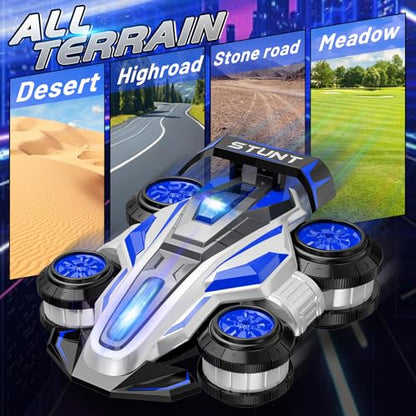 High Speed Drift Remote Control Stunt Deformation Car for 4-16 - color: Blue