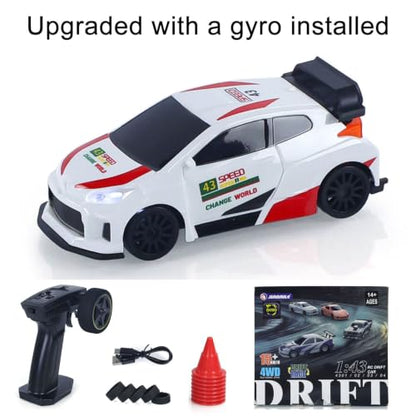TOUCAN RC HOBBY 1/43 RC Drift Car High Speed 4WD Racing Vehicles 2.4GHz RTR Mini Car Model Radio Battery Lights Gyroscope for Ages 14+ - color: 4308gyro