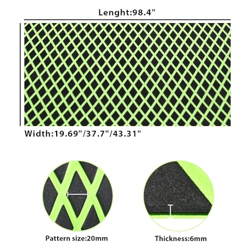 98.4"X43.31" Boat Flooring Self-Adhesive EVA Foam Boat Decking Marine Yacht RV Pool Non-Skid - color: Black and olive green