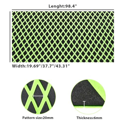 98.4"X43.31" Boat Flooring Self-Adhesive EVA Foam Boat Decking Marine Yacht RV Pool Non-Skid - color: Black and olive green