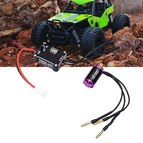 Brushless Motor, 1/24 Scale 4500KV Motor with 25A ESC Combo RC Crawler Upgrade Kit for SCX24, Other Model Cars