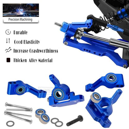 Upgrades Part for 1/10 Slash 2WD VXL,Aluminium Suspension Arm,Shocks Tower,Steering Blocks,Caster Block,Rear Stub Axle Carriers,Steering Bellcranks Hops Up,Navy Blue - color: Navy Blue - (Upgrades)