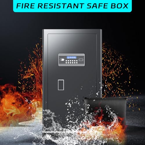 FABAO 6.5 Cuft Safe Box,Home Safe with Fireproof Waterproof Bag,Anti-Theft Digital Security Lock Box with Smart Alert System,Removable Shelf,Built-in Drawer, Personal Document Safes for Money Jewelry - size: 6.5 Cubic Feet