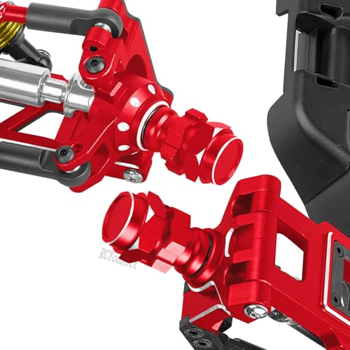 RC Upgrades Part Aluminum 17mm/12mm Wheel Hex/Nuts/Wheel Wrench for 1/8 Jato 4X4,1/10 Rustler/Slash/Stampede/Hoss 4X4 4WD VXL,Hex Hub Adapters Hops Up,Red(#9069#9086) - color: Red-(for 1/10）
