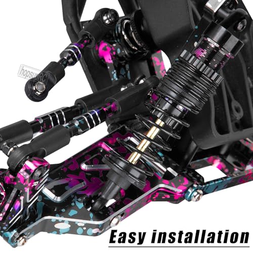 Front Rear Assembled Full Metal Shocks Upgrades Part for 1/10 Slash/Stampede/Rustler/Bandit VXL 4X4 2WD,Full Aluminum Big Bore RC Shocks Absorber Damper,4PCS colour - color: colour/red