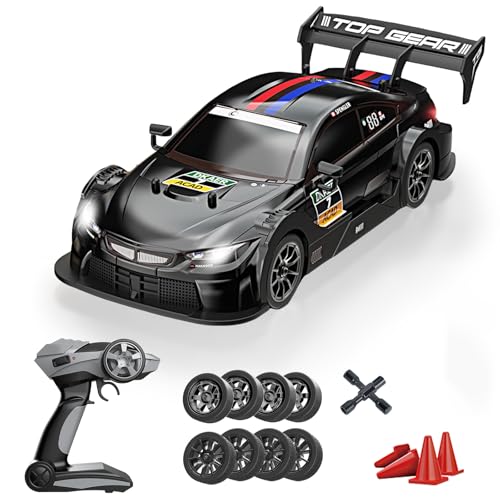 Losbenco RC Drift Car, 1:16 Scale Remote Control Car 2.4GHz 4WD 40KM/H High Speed RC Racing Car with Headlight, Drifting Tires and Racing Tires for Adults Kids