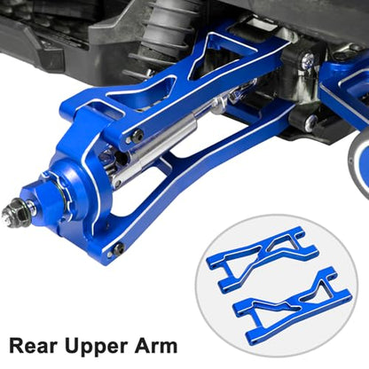 Aluminum 1/16 Suspension Arms Front Rear and Upper Lower Suspension Arms | for Traxxas 1/16 Mini XRT Monster Truck Upgrade, Blue - color: Blue