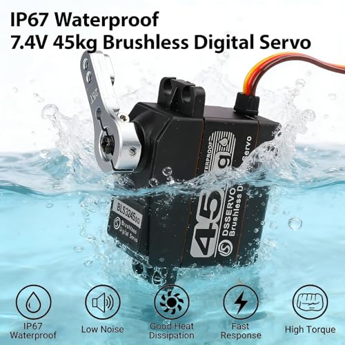 ZOSKAY 45kg Rc Servo Brushless Servo Metal Gear High Torque for TRX4 TRX6 SCX10 III 1/10 RC Crawler Upgrade Parts(45KG-180°)